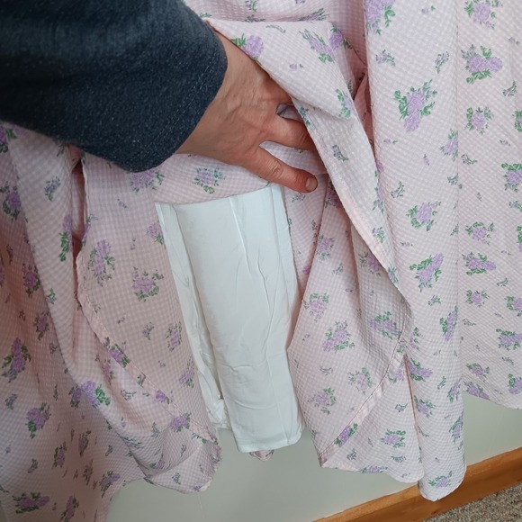 Ivy City Co Teagan Dress M Purple Gingham Floral Smocked Bodice Cottagecore NWT - Picture 8 of 11